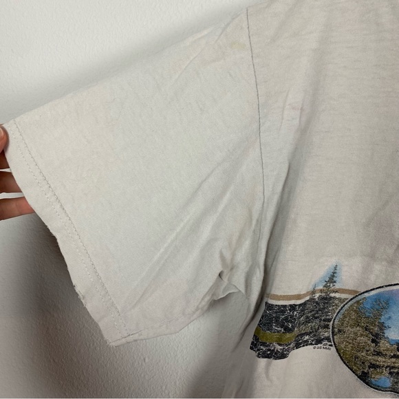 Men's Vintage Anvil Wolf Nature Graphic Distressed Tee - Picture 4 of 11